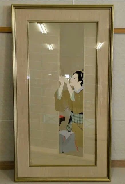 上村松園『夕暮』シルクスクリーン【真作保証】 絵画