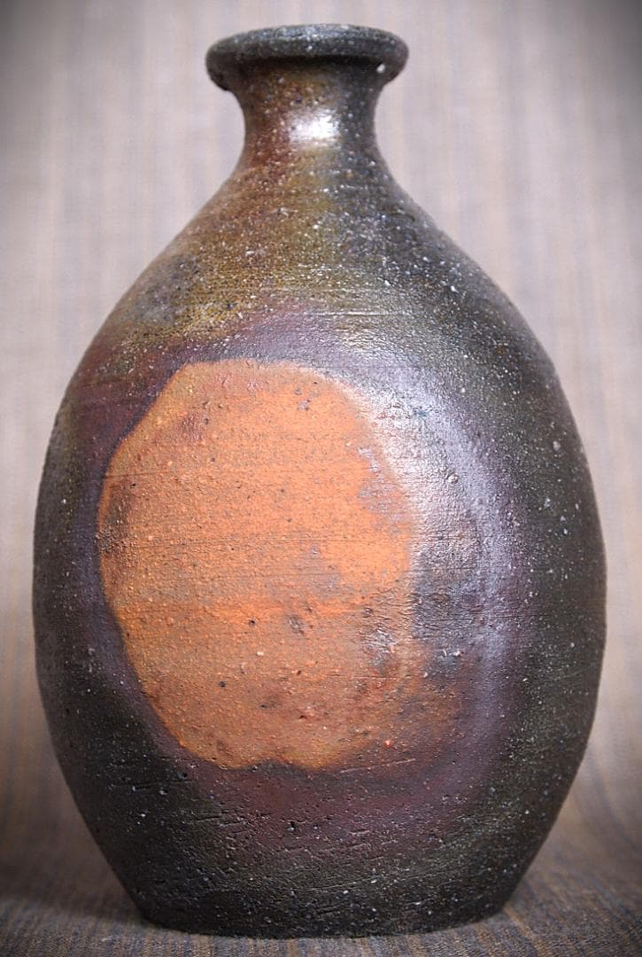 希少作★小山末廣【師：金重素山】備前徳利★共箱