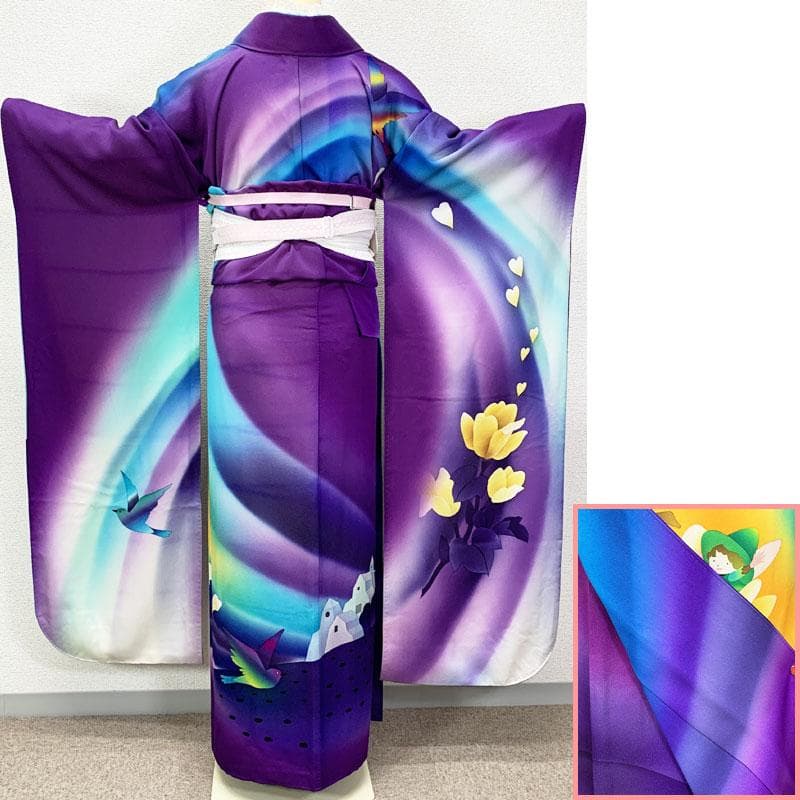 506z18☆絵本作家 永田萌 振袖 金通しラメ 妖精メルヘン☆結婚式 舞台