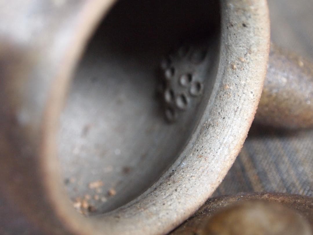 新品☆竹内靖之【師：山本陶秀】☆備前窯変ポット（後手急須）B