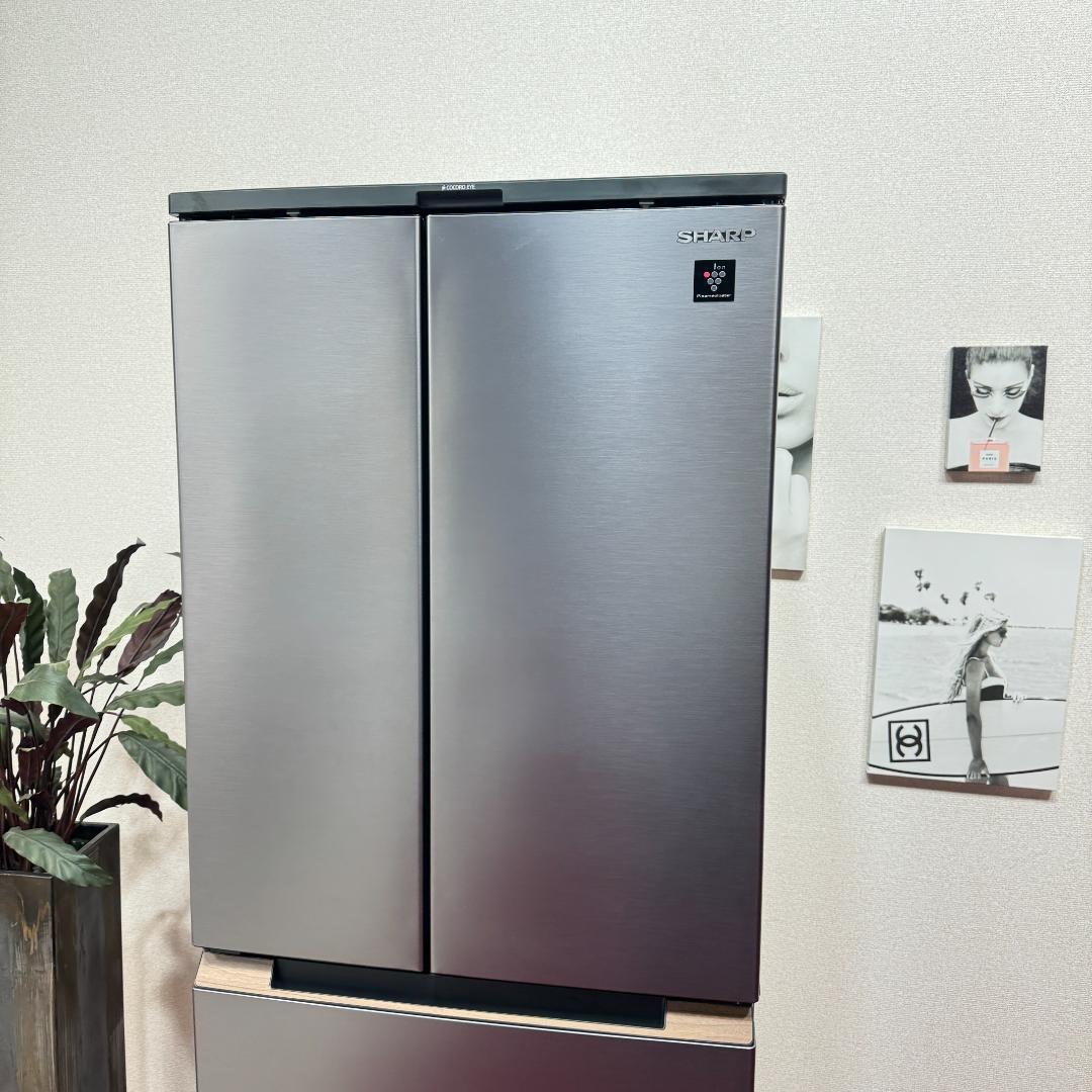 都内23区配送無料　美品シャープ6ドア冷蔵庫457L　2021年製　製氷有