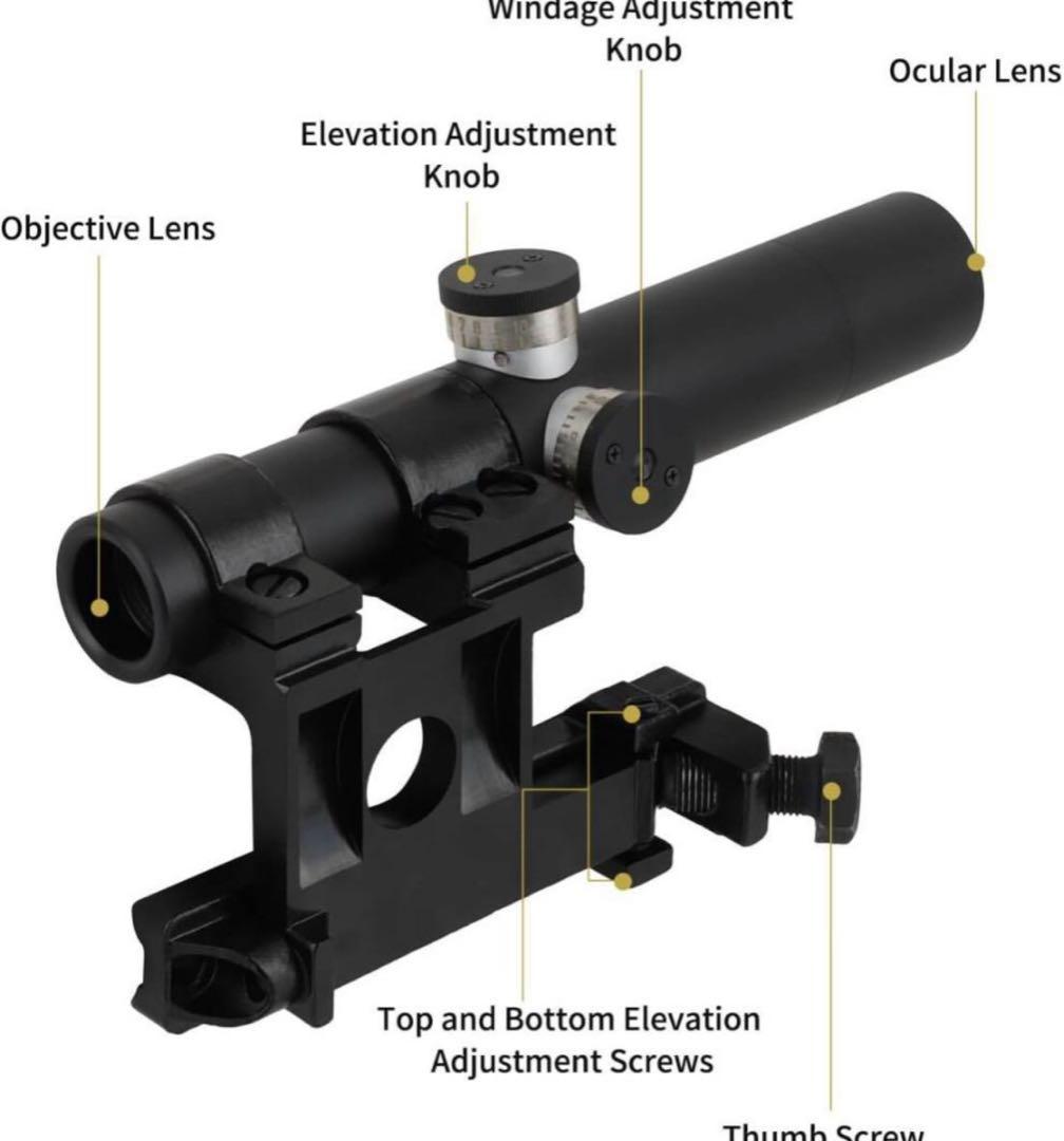 モシンナガン3.5x18 スコープ 1300G耐衝撃 3ポストレティクル