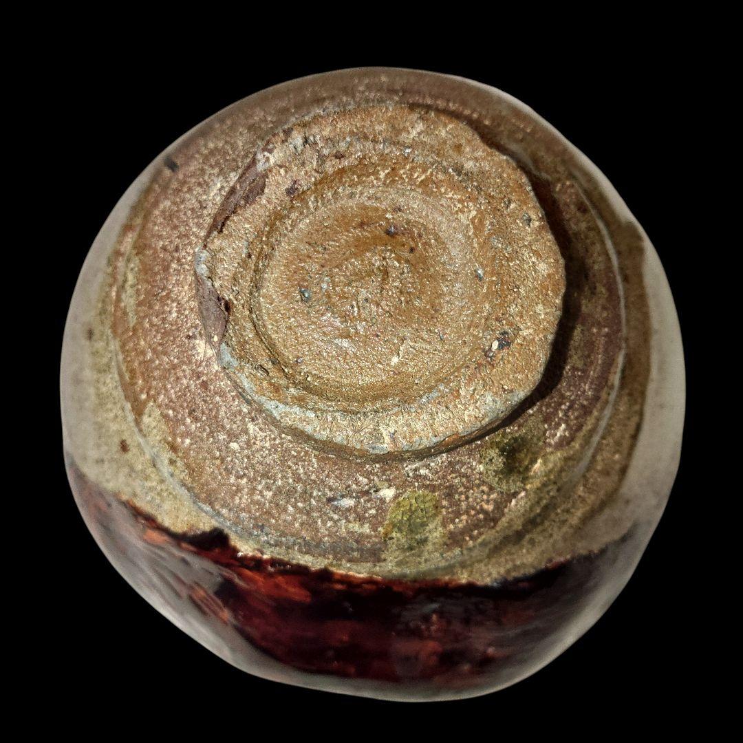 青唐津茶碗 漆継ぎ 三日月高台 茶道 木箱付き