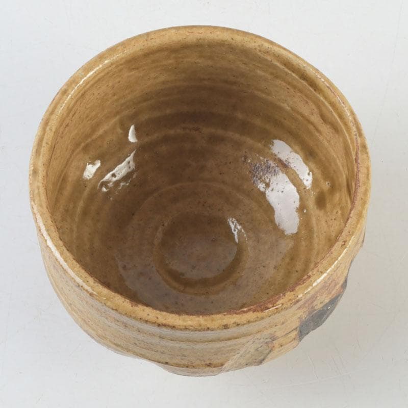 北大路魯山人作 黄瀬戸 茶碗 銘栄光 仕覆付 紫野 立花大亀極め箱 V