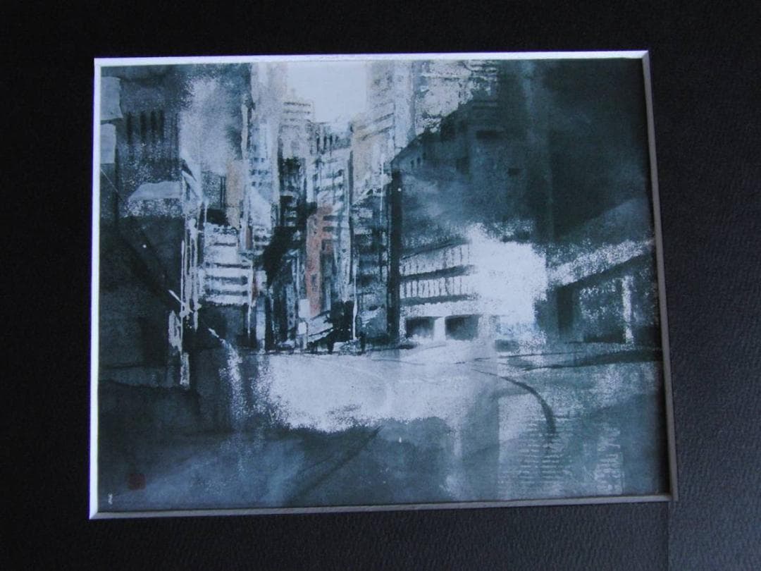 吉見公子、【景　04】、希少な額装用画集より、新品額装付