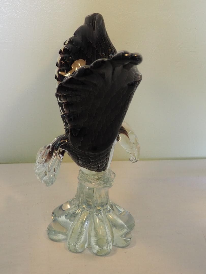 ガラスの鳥　鷲　鷹　置物　オブジェ　-KA