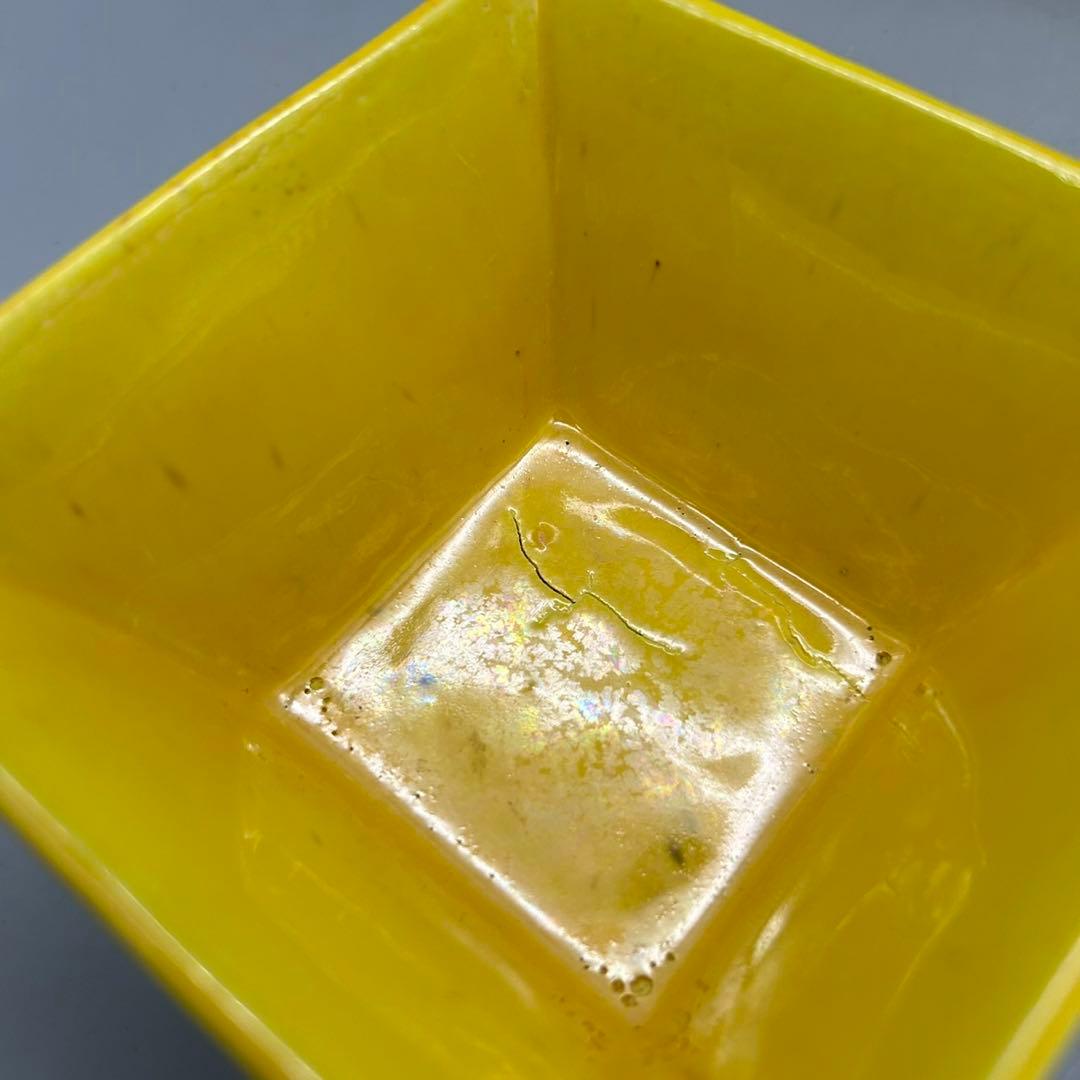 中村翠嵐 黄交趾 向付】8客 合わせ箱 骨董 アンティーク