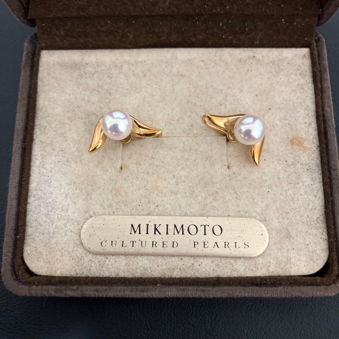 良好 箱付きMIKIMOTO 真珠 K18 ピアス ミキモト JAL 機内販売