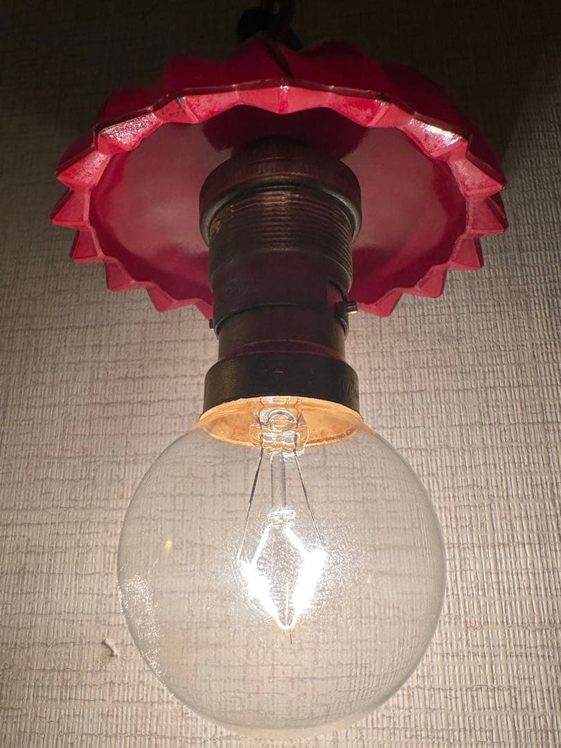 20s フランス アンティーク 希少なクランベリーガラスの螺旋模様