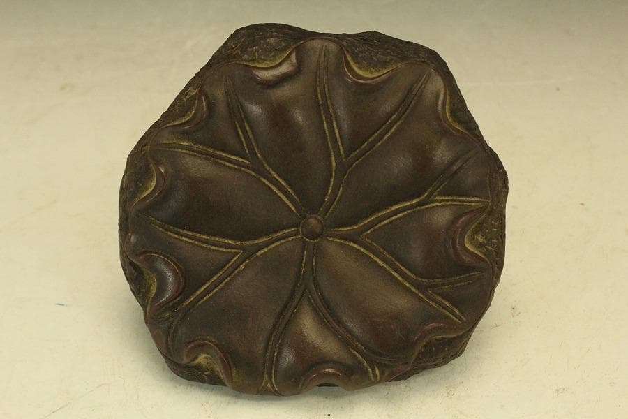 煎茶 紫泥 蓮形 瓶台 瓶敷 在印(HA516)