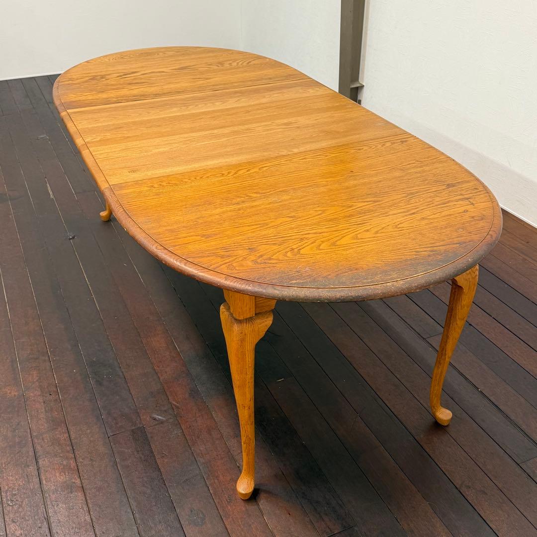 H112K31a アメリカ製 猫脚 伸長式ダイニングテーブル