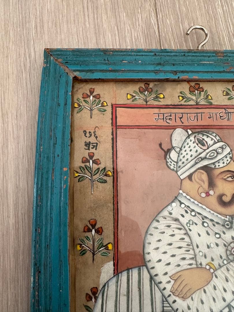 絵画 アンティーク ハンドメイド インド マディー シンブロックプリント