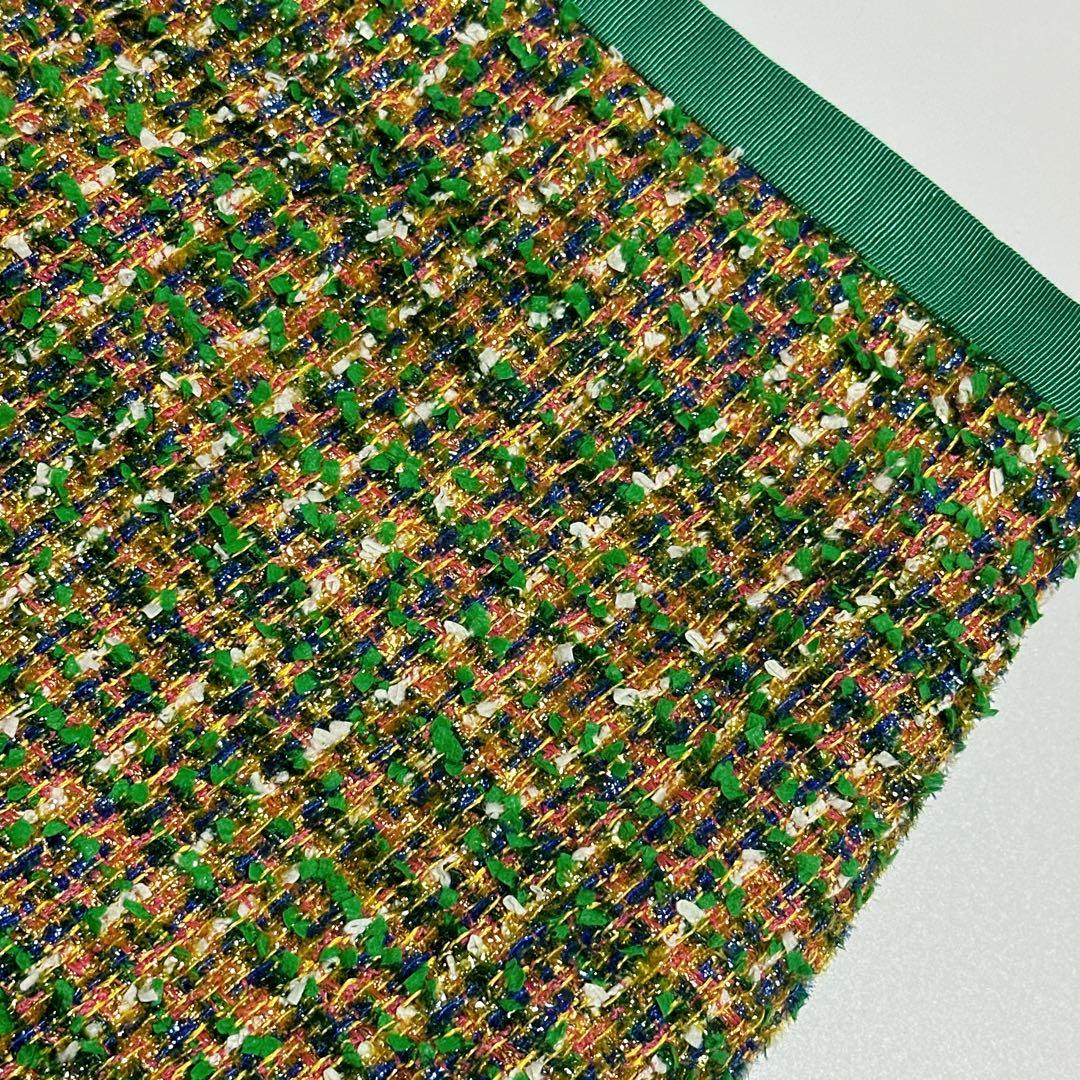 DRAWER ドゥロワー ツイードジップスカート 36