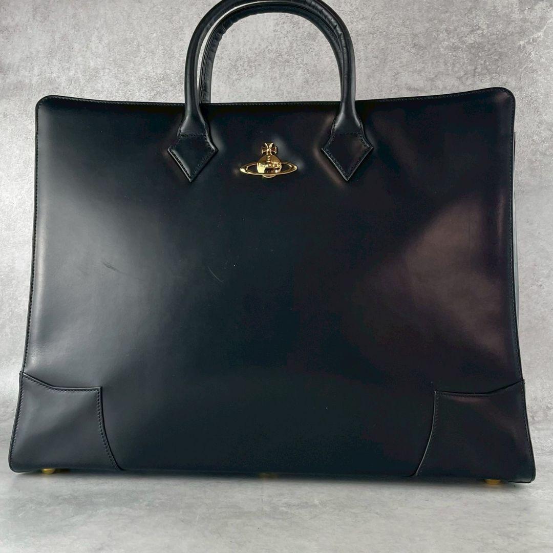 Vivian Westwood　ブラック　レザー　ビジネスバッグ　オーブ