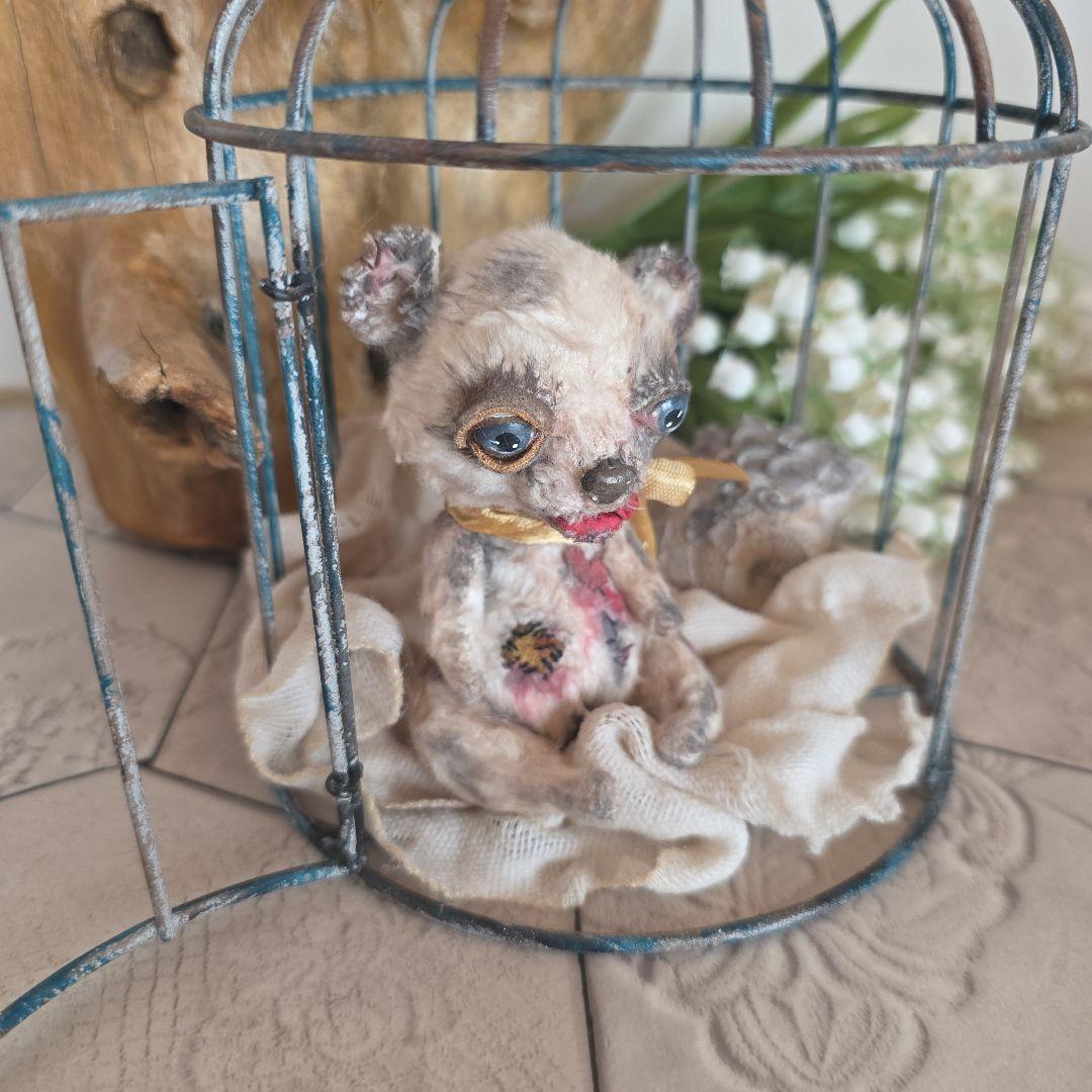 作家様 アーティストベア 退廃的 ダーク ブロカント テディベア 手のり