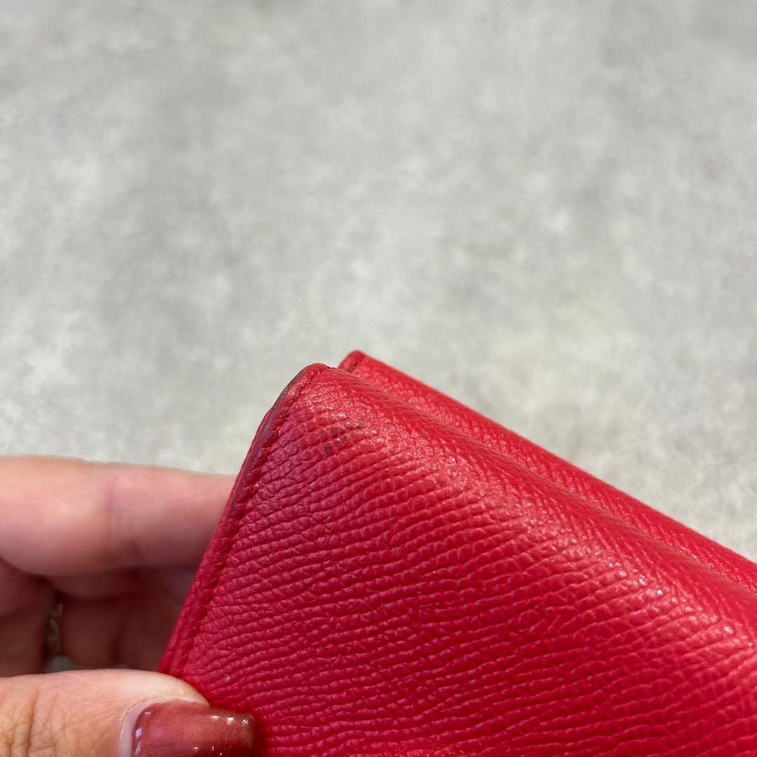 【sk/12.20/10】BVLGARI レッド 三つ折り財布