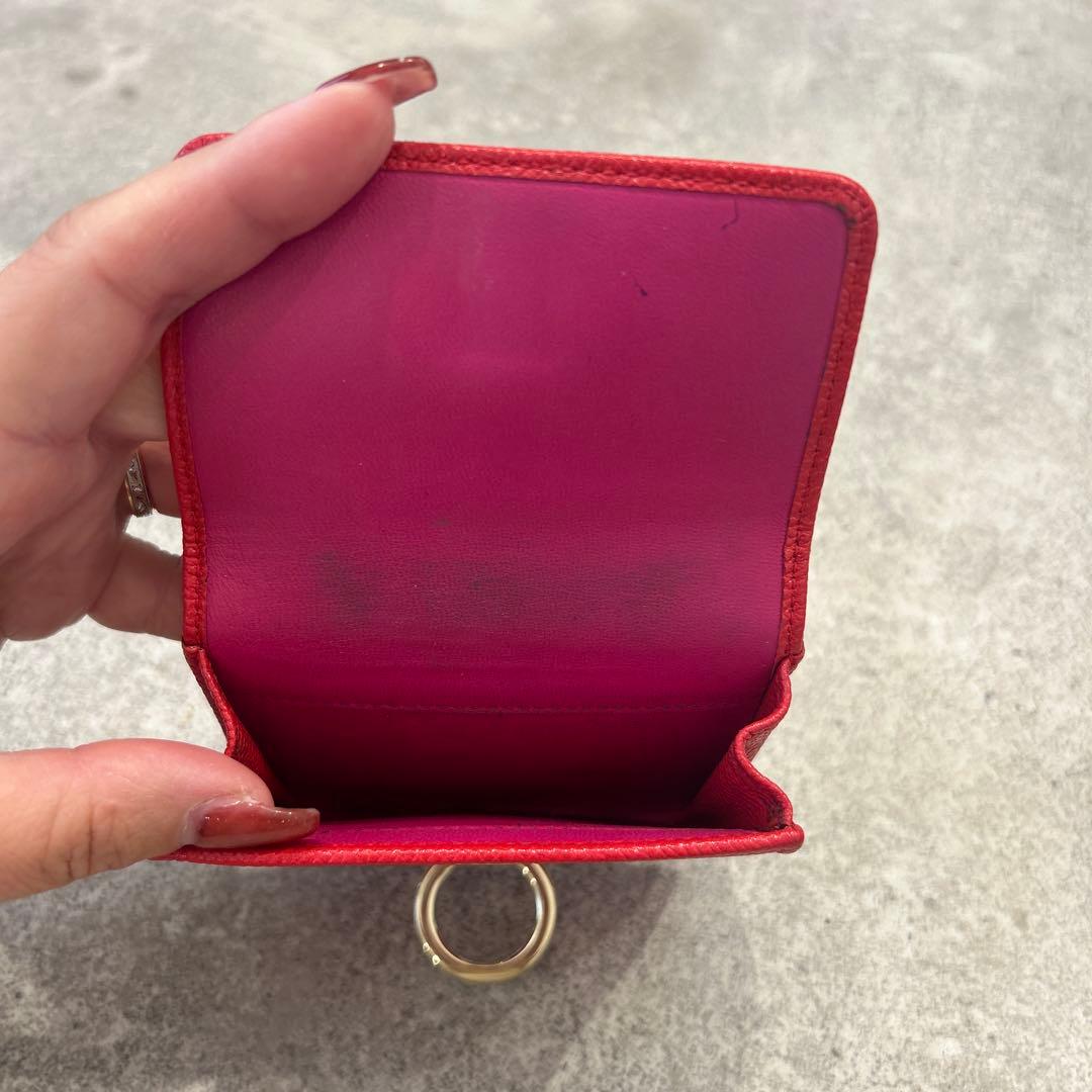 【sk/12.20/10】BVLGARI レッド 三つ折り財布