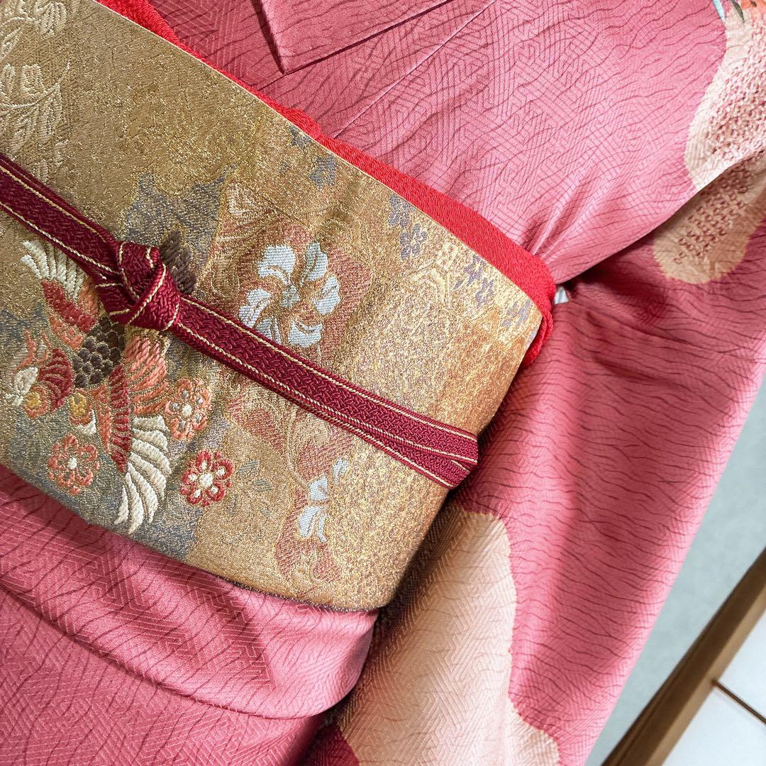 訪問着 フルセット 着物 トールサイズ しつけ糸付 正絹 刺繍 絞り 花