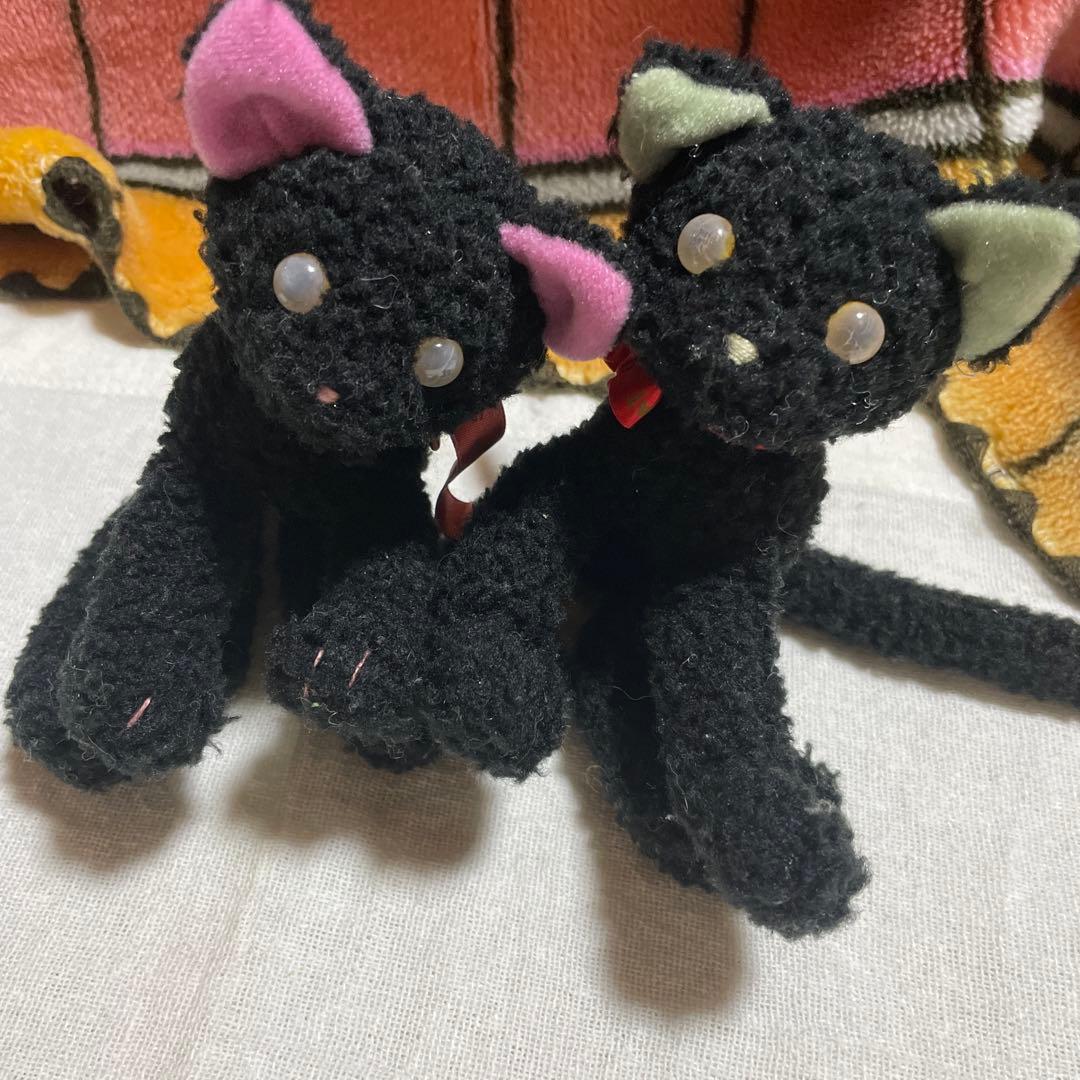 希少 TAKENOKO ぬいぐるみ 黒猫 ねこ ペア レトロ