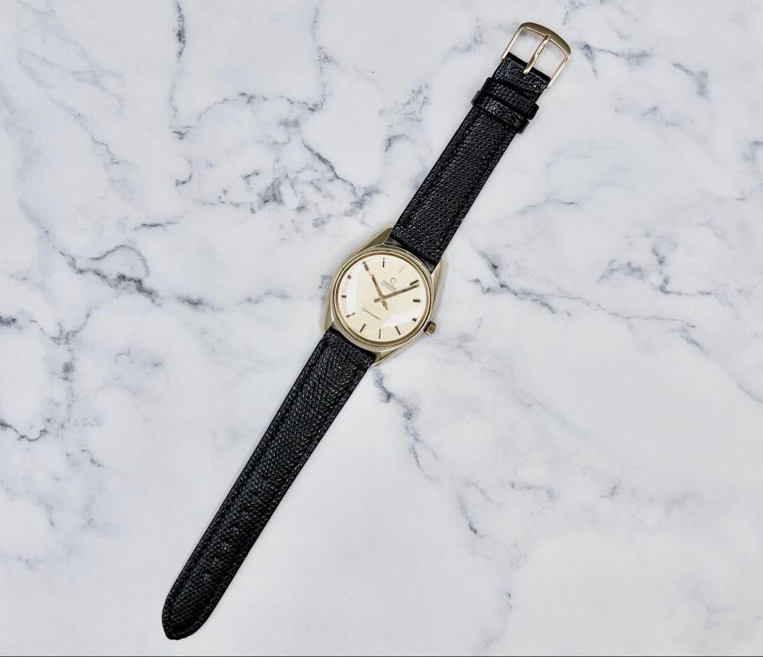 【極美／OH済】オメガ シーマスター 自動巻き サンドブラスト文字盤 新品ベルト