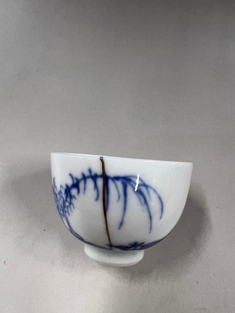 高橋道八　煎茶茶碗　磁貫入り5個（箱入り） 訳あり