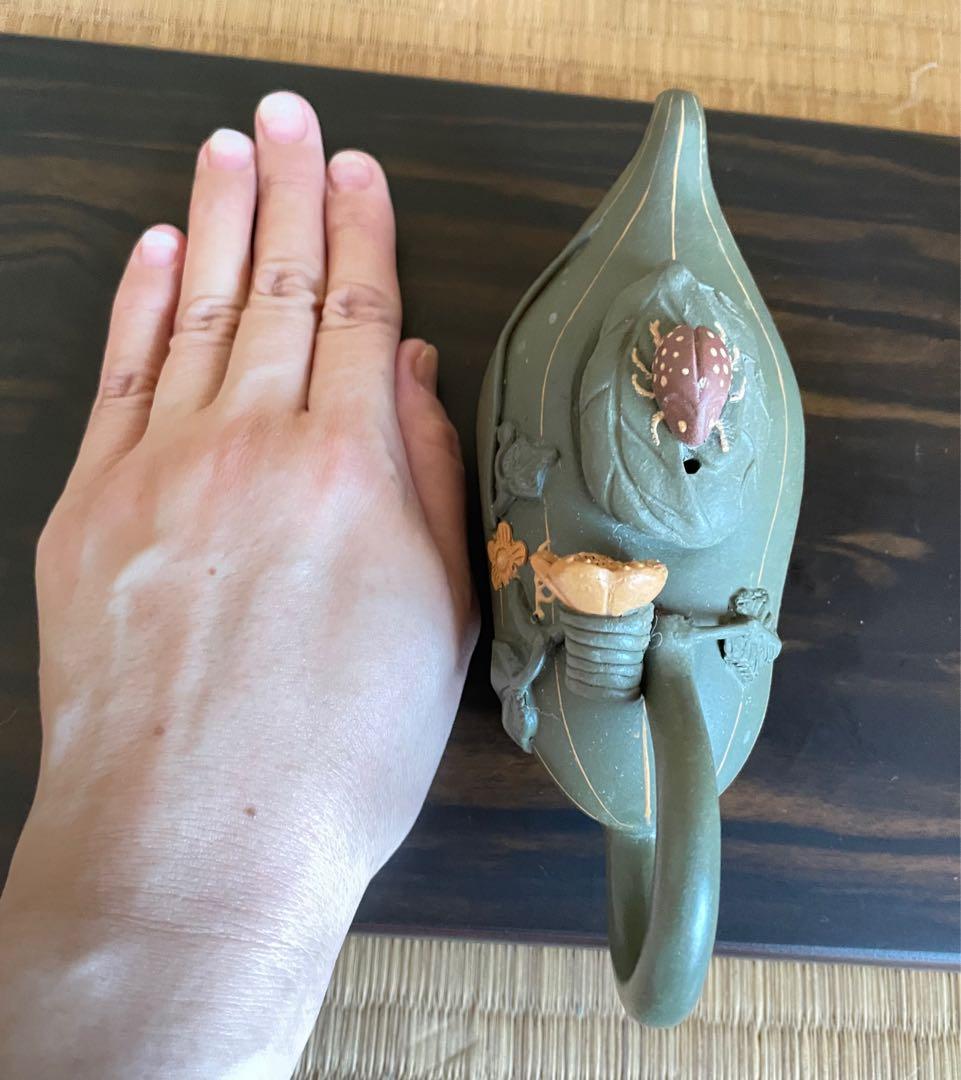 中国　茶壷　瓜と黄金虫