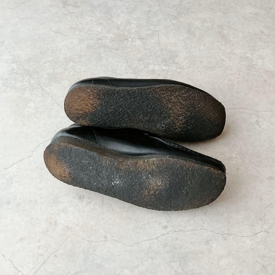Clarks Originals ワラビー ブラックレザー モカシン 10G