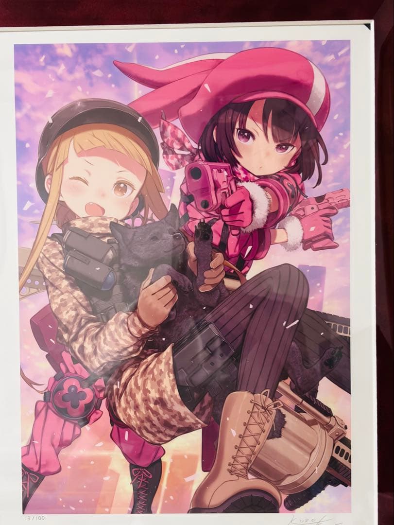 ソードアート・オンライン ガンゲイル・オンライン　直筆サイン入り複製原画