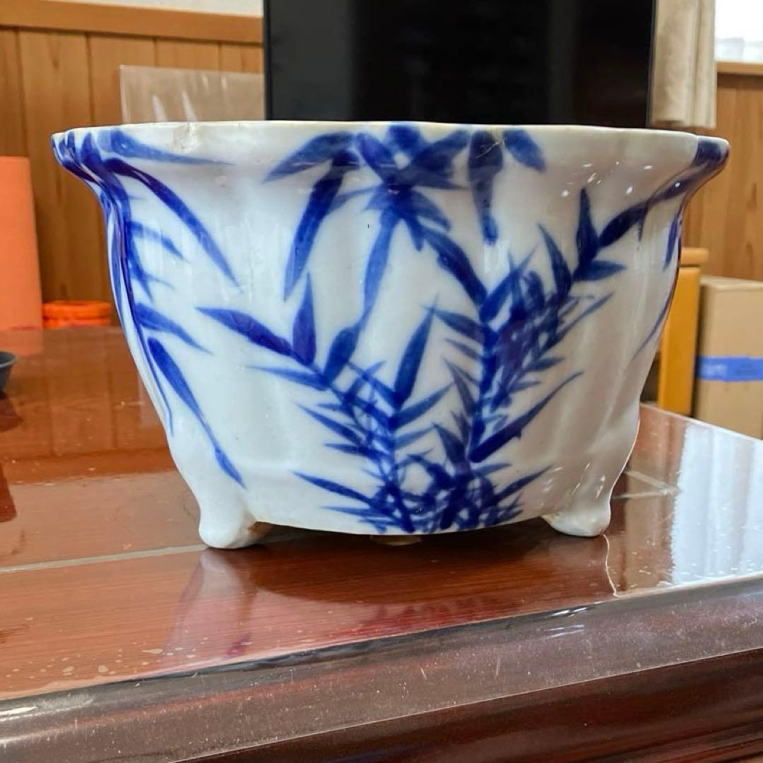 骨董品の盆栽鉢｜盆栽鉢 礼峰造 57㎝ 在銘 盆