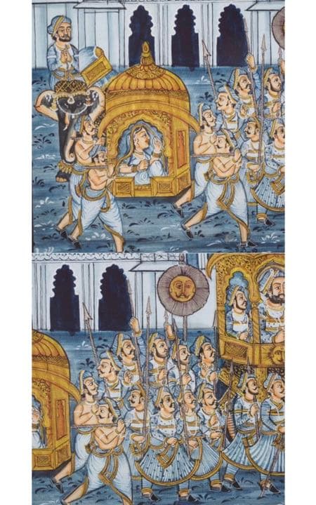 送料無料 イタリアローマ購入 肉筆絹本細密絵画 西洋骨董