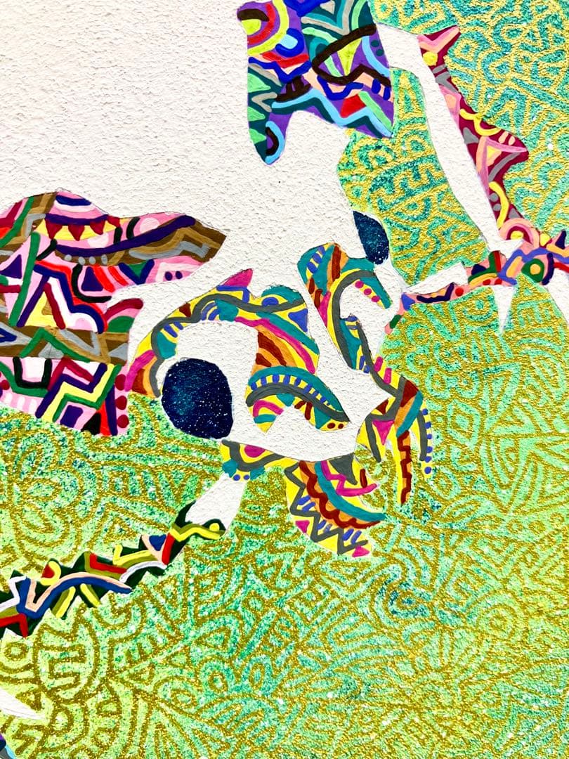 値下げ　原画　虫　昆虫　動物画　絵画　アクリル画　現代アート　細密画　一点物