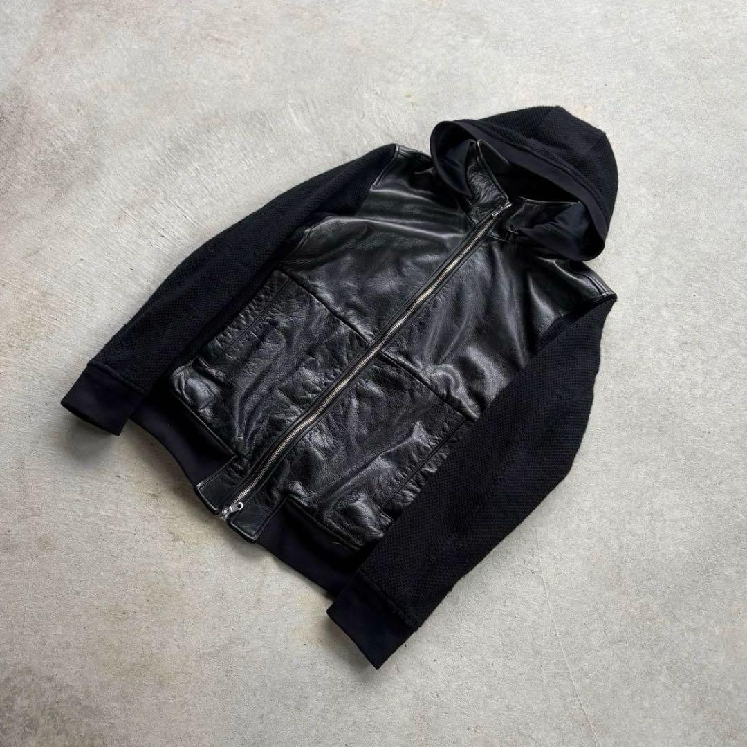 トップス - Archive double zip hoodie leather mode