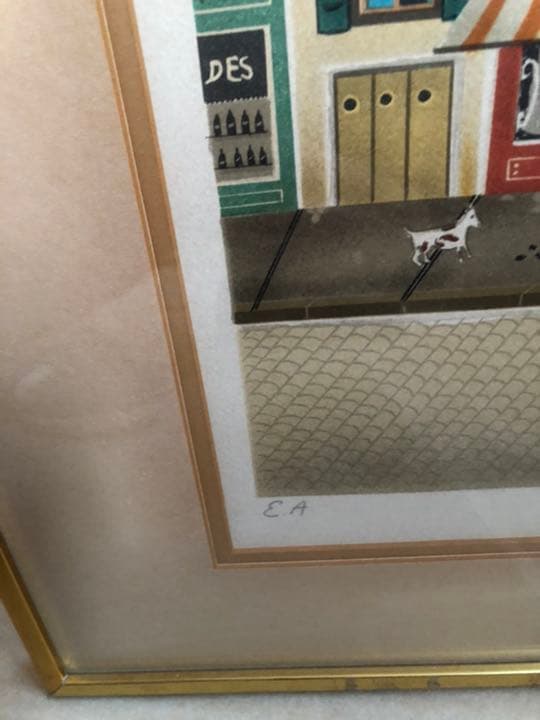 ユージン ヴァレンティン リトグラフ 額縁 額