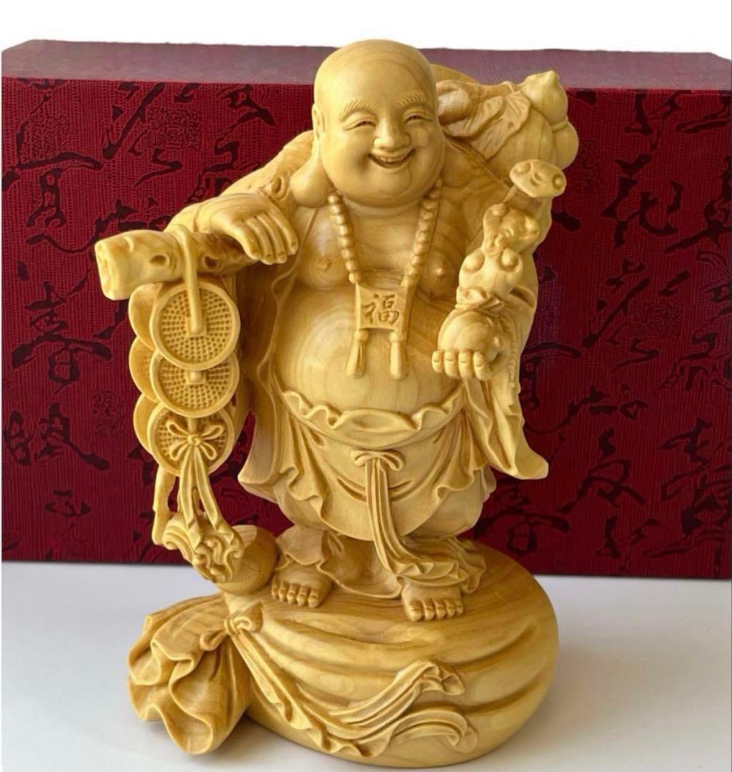 仏像 七福神仏像 木彫り 置物 布袋様置物 笑門来福 夫婦円満 子宝