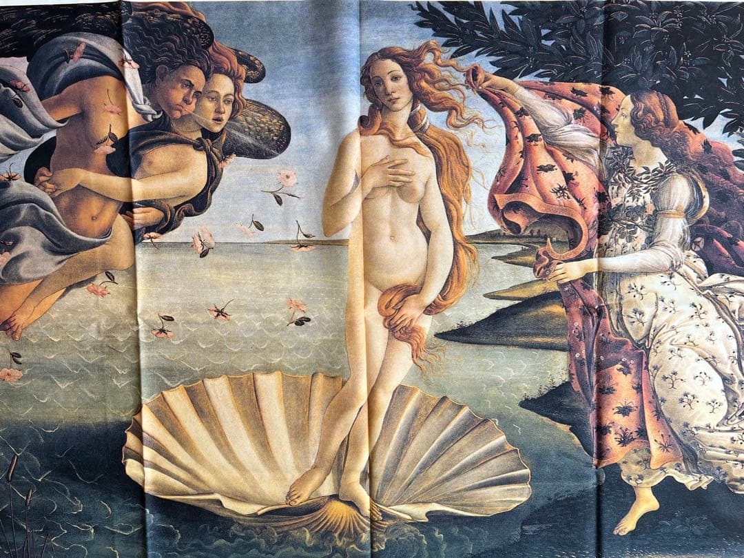 ボッティチェリ《ヴィーナスの誕生》　大判布製複製画　イタリアフィレンツェ製