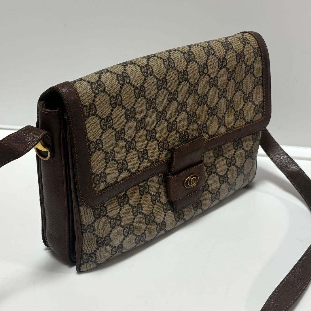 GUCCI オールドグッチ GGショルダーバッグ レザー ブラウン系