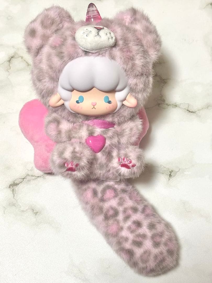 TOP TOY ギュンギュンラム ピンクヒョウ柄 ぬいぐるみ ストラップ