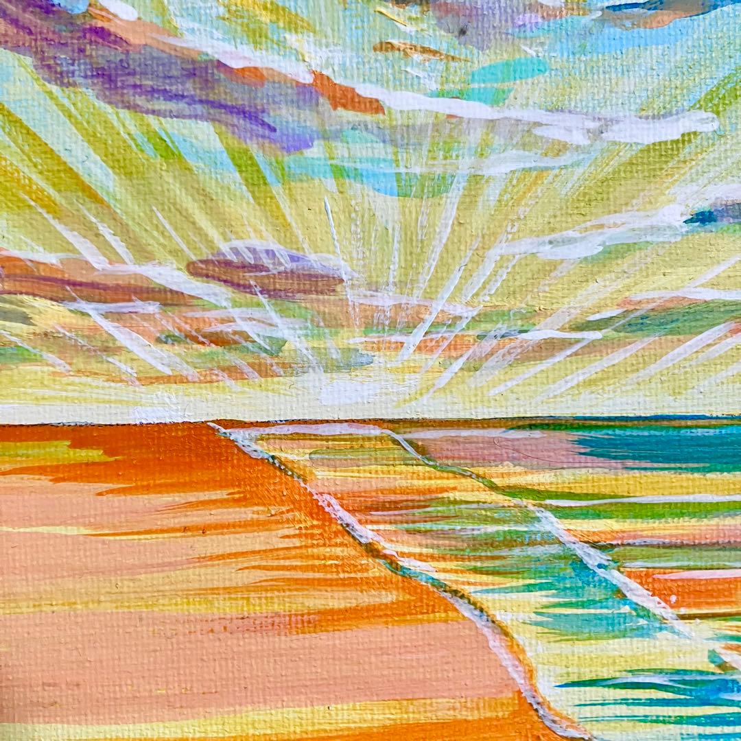 sunrise＊4号キャンバス　絵画　原画　風景画　海　空　朝日　沖縄　ハワイ