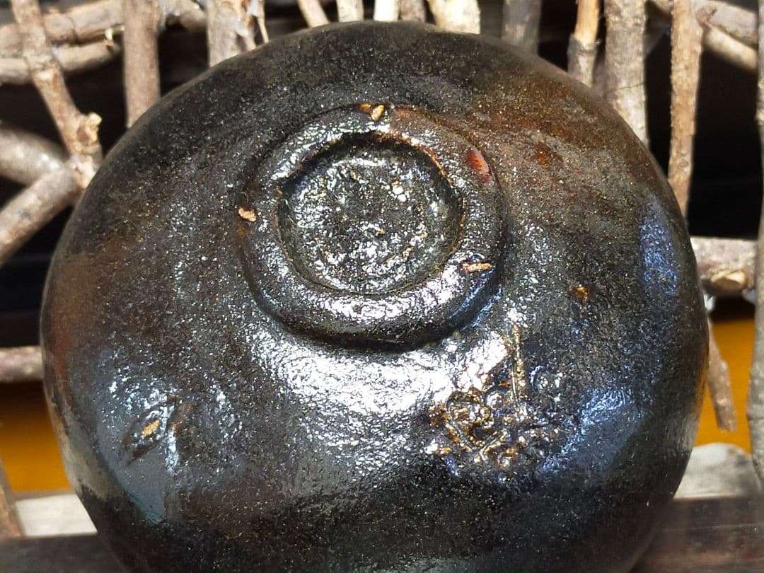 ♥値下げ！♥黒楽茶碗　楽茶碗　在銘　茶道具　茶碗　骨董　古玩