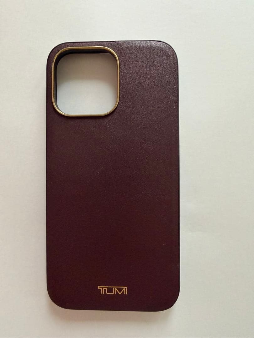 iPhone14promax TUMI バーガンディ 手帳型（取外し可能）ケース