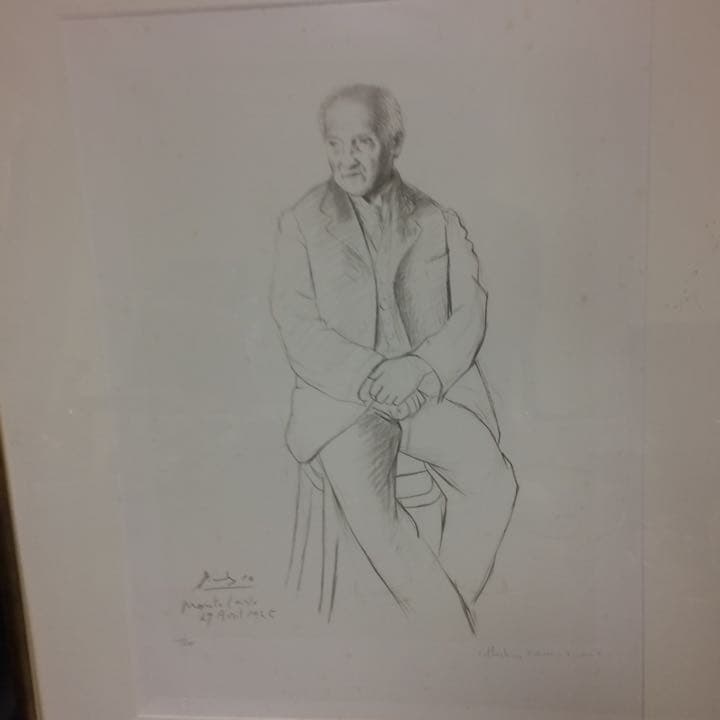 ピカソのリトグラフで、ピアノ教師です。額93センチ✖︎74、絵65センチ