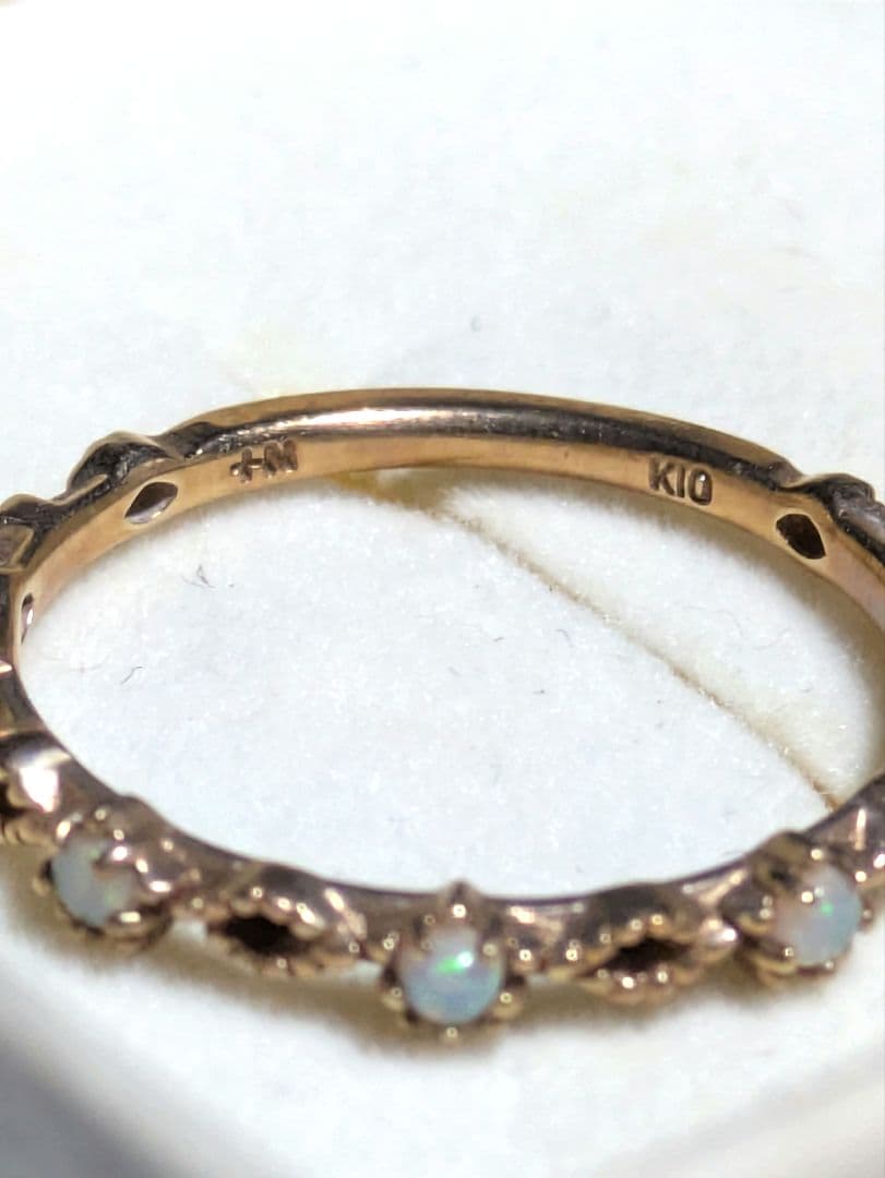 り*こ様 ノジェスk10オパール　ピンクゴールドリング