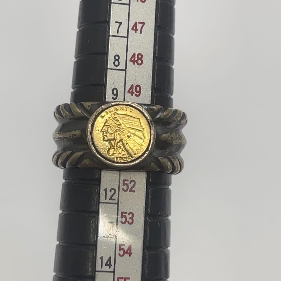 ひ*こ様 K18 925刻印 リング 指輪 インディアンモチーフ 約11号