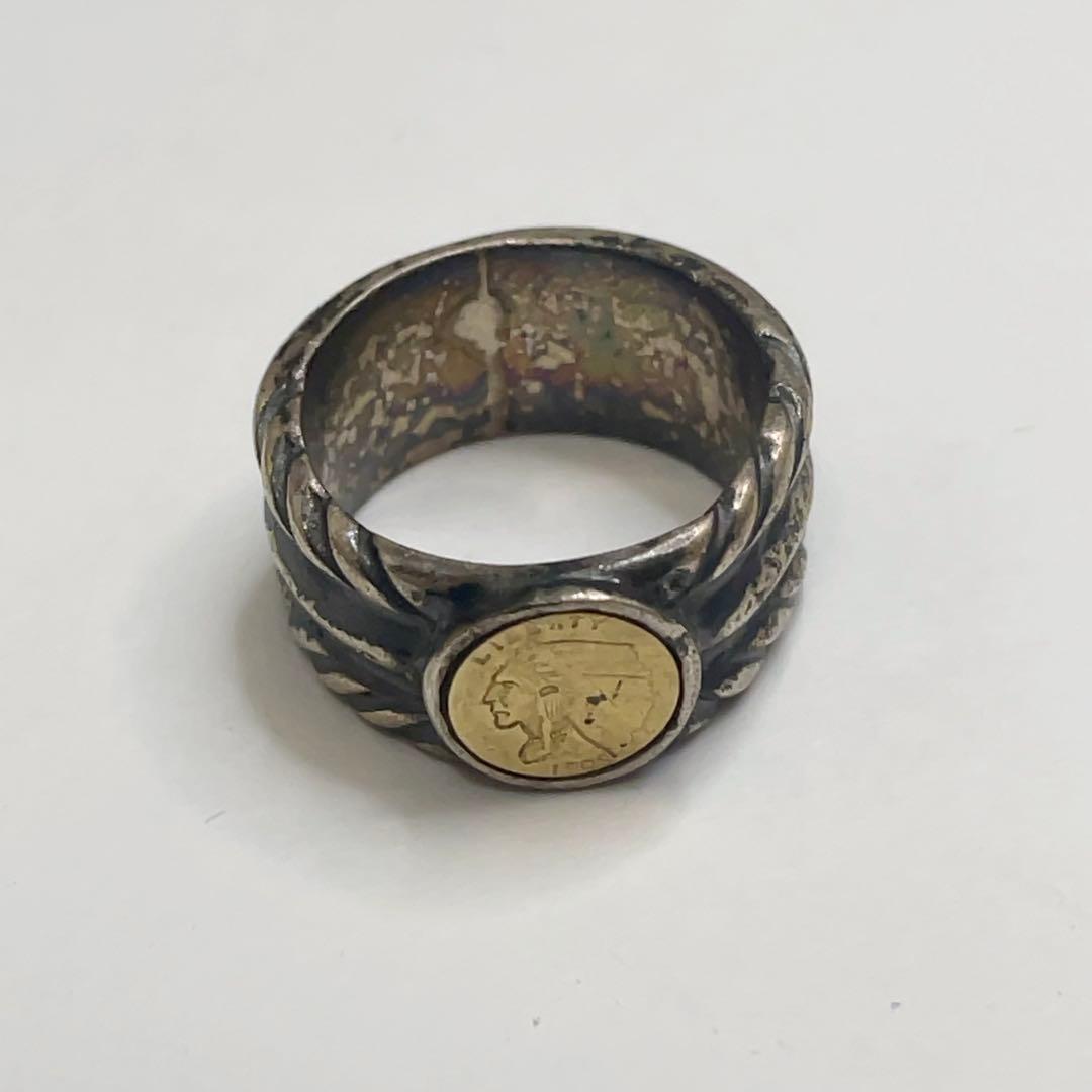 ひ*こ様 K18 925刻印 リング 指輪 インディアンモチーフ 約11号