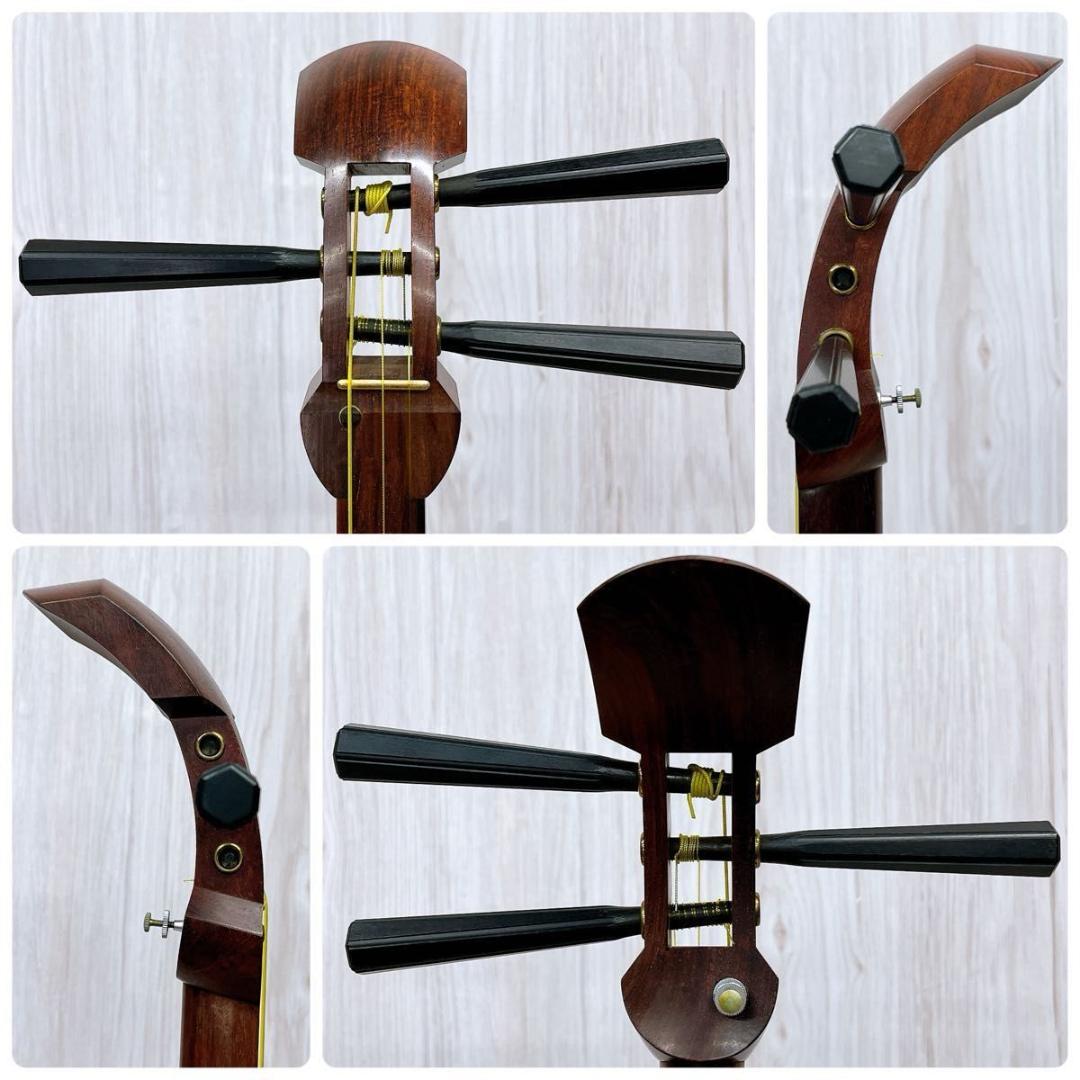 三味線 中棹 丸打胴 動物皮 東さわり 撥 ハードケース付 和楽器