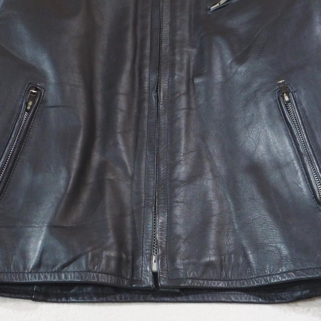 アメリカンノスタルジア ライダースジャケット 本革 ブラック 肉厚