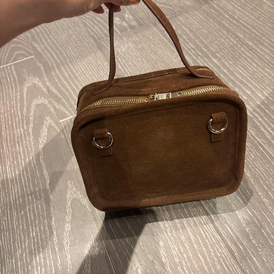 soins ソワン スエード バッグ 本革 床革 スプリットレザー ブラウン