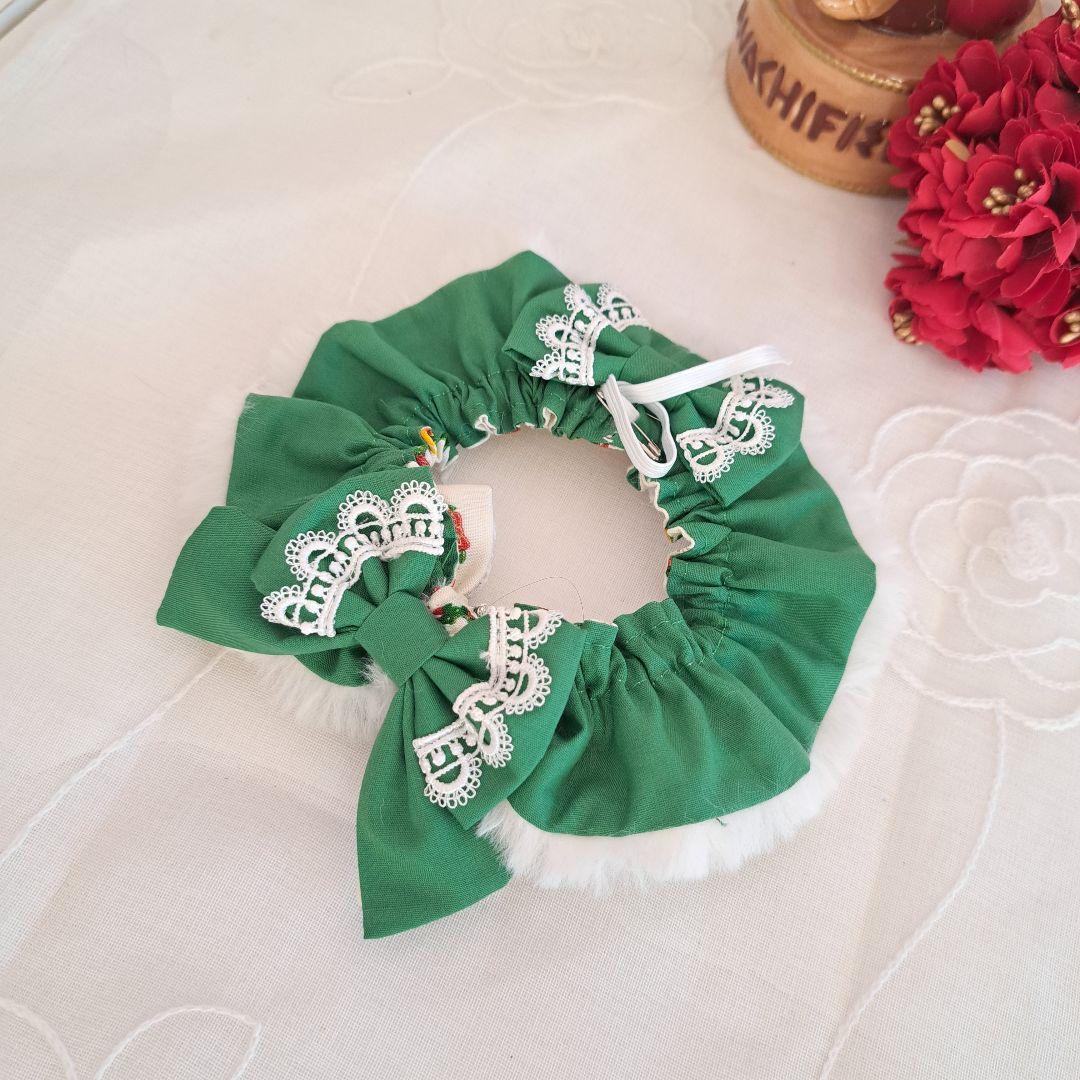 クリスマス短毛ファーシュシュ(オーナメント)わんちゃん猫ちゃん用 短