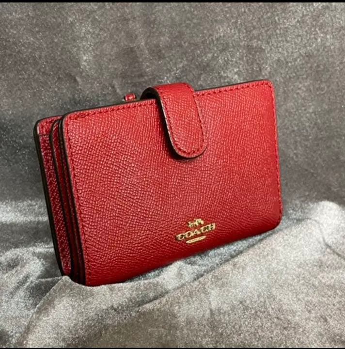 COACH 二つ折り財布 赤