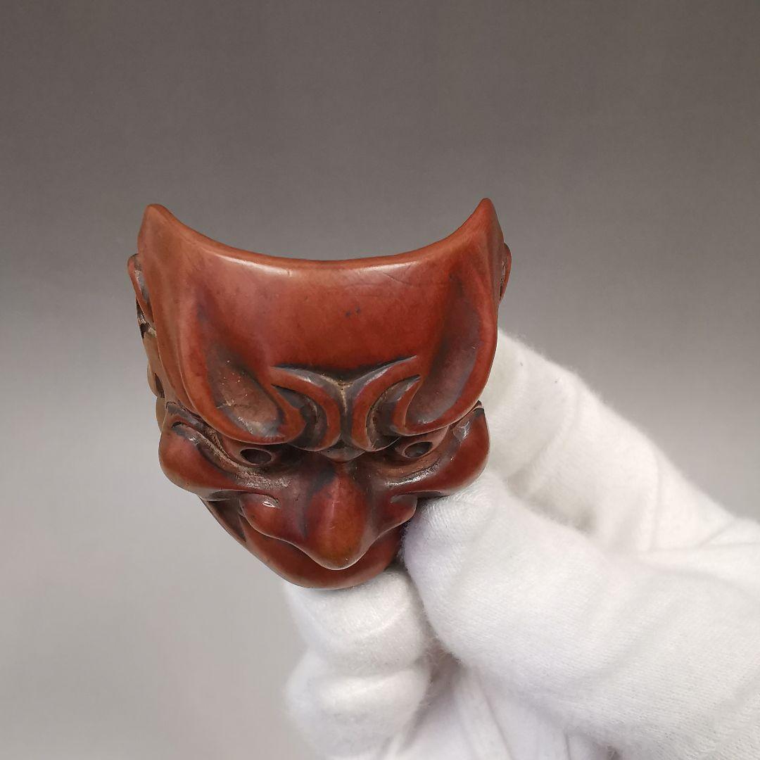 根付 時代提物 木彫り 根付 時代提物 木彫り 1287 時代物 木彫 根付 面根付